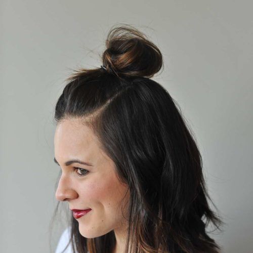 Half-Up Hairstyles With Top Knots (Photo 5 of 20)