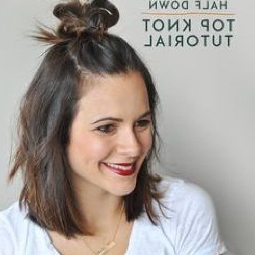 Half-Up Hairstyles With Top Knots (Photo 10 of 20)