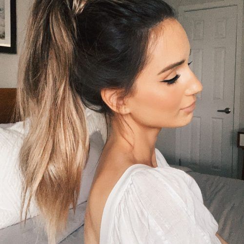 High Long Ponytail Hairstyles With Hair Wrap (Photo 10 of 20)
