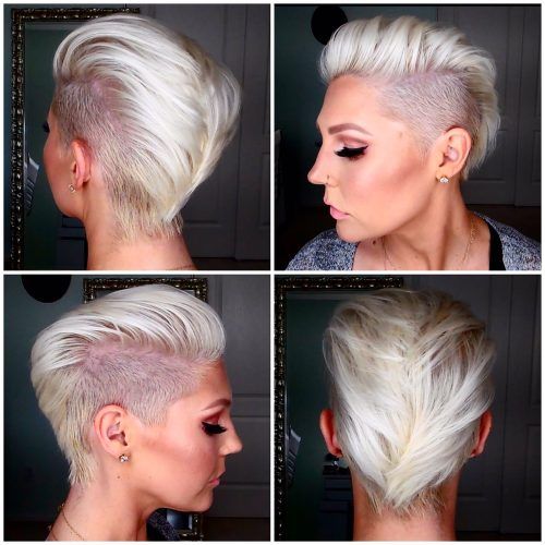 Undercut Blonde Pixie Hairstyles With Dark Roots (Photo 15 of 20)