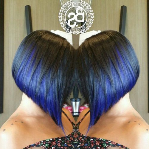 Extreme Angled Bob Haircuts With Pink Peek-A-Boos (Photo 10 of 20)