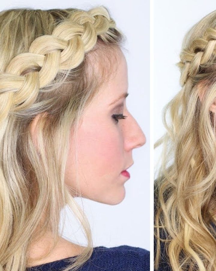 15 Inspirations Braided Crown with Loose Curls