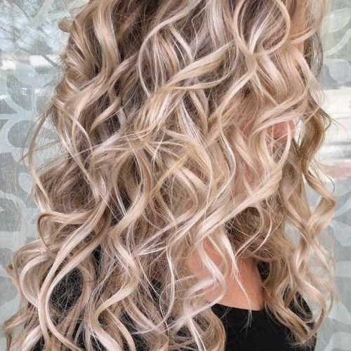 Curls And Blonde Highlights Hairstyles (Photo 14 of 20)