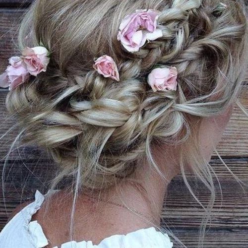 Traditional Halo Braided Hairstyles With Flowers (Photo 2 of 20)
