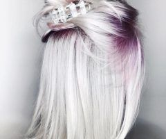 20 Photos Voluminous Platinum and Purple Curls Blonde Hairstyles