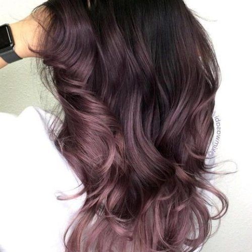 Brunette To Mauve Ombre Hairstyles For Long Wavy Bob (Photo 6 of 20)