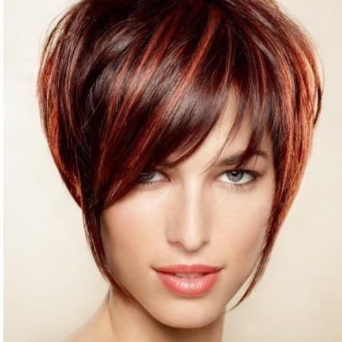 Black Choppy Pixie Hairstyles With Red Bangs (Photo 7 of 20)