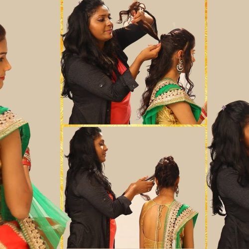 Indian Wedding Hairstyles For Long Hair On Saree (Photo 13 of 15)