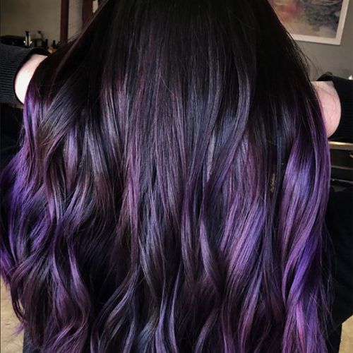 Purple And Black Medium Hairstyles (Photo 16 of 20)