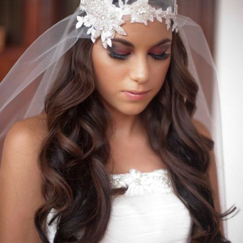 Veiled Bump Bridal Hairstyles With Waves (Photo 5 of 20)