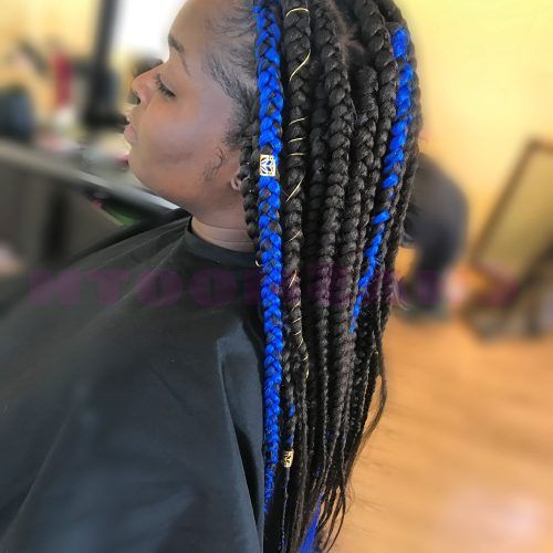 Blue And Black Cornrows Braid Hairstyles (Photo 5 of 20)