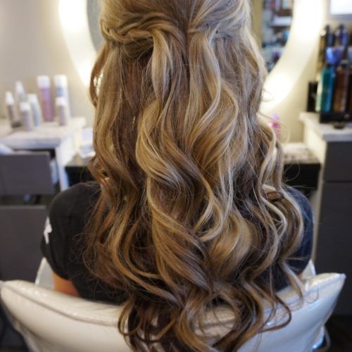 Hair Half Up Half Down Wedding Hairstyles Long Curly (Photo 12 of 15)