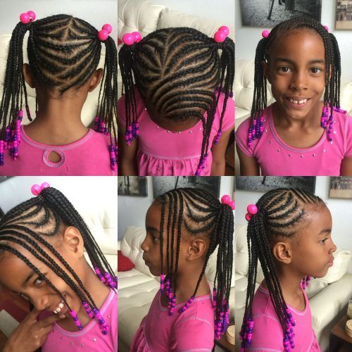 Pony Hairstyles With Curled Bangs And Cornrows (Photo 5 of 20)