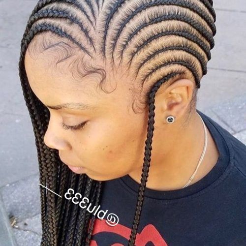Mermaid Waves Hairstyles With Side Cornrows (Photo 8 of 20)
