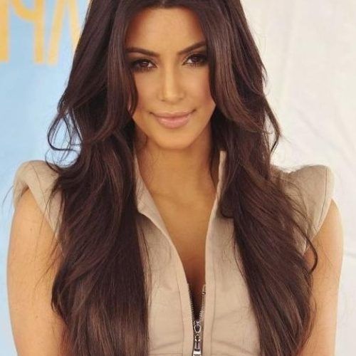 Long Layered Hairstyles Kim Kardashian (Photo 1 of 15)