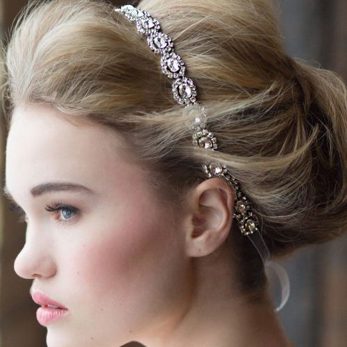Teased Wedding Hairstyles With Embellishment (Photo 4 of 20)