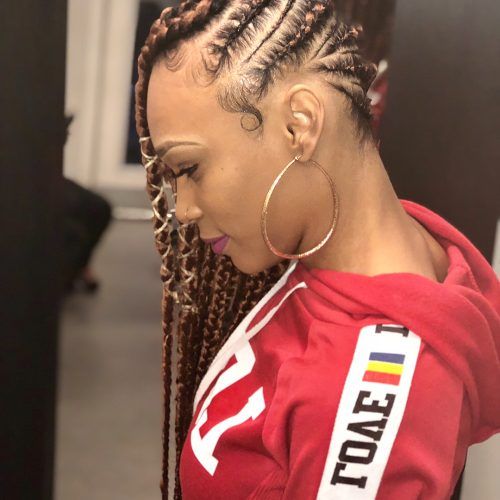 Colorful Cornrows Under Braid Hairstyles (Photo 18 of 20)