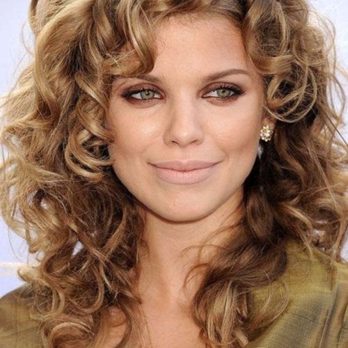 Curly Ash Blonde Updo Hairstyles With Bouffant And Bangs (Photo 9 of 20)