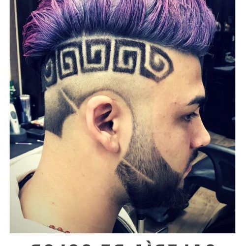 Faux-Hawk Fade Haircuts With Purple Highlights (Photo 9 of 20)