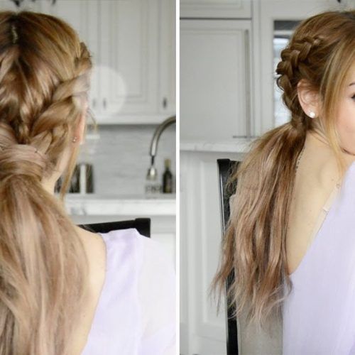 Long Messy Pony With Braid (Photo 3 of 20)