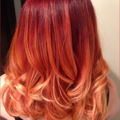 Medium Haircuts With Fiery Ombre Layers (Photo 14 of 20)