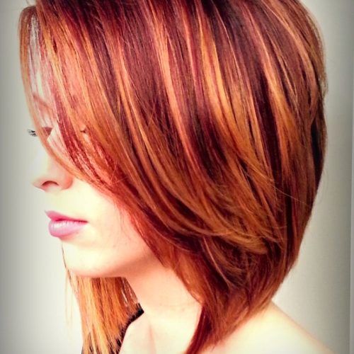 Medium Haircuts With Red Color (Photo 20 of 20)
