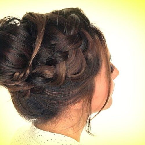 Messy Crown Braid Updo Hairstyles (Photo 7 of 20)