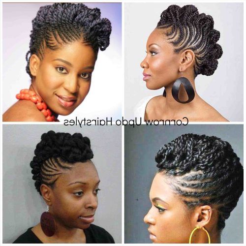 Natural Updo Cornrow Hairstyles (Photo 4 of 15)