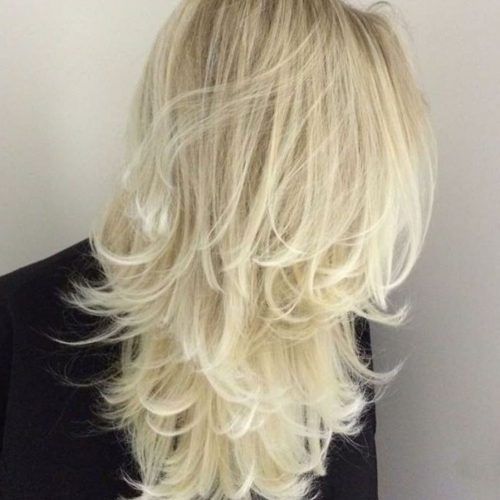 White-Blonde Flicked Long Hairstyles (Photo 2 of 20)