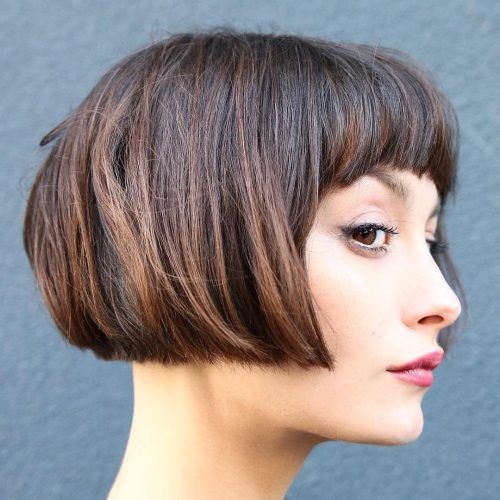 Lip-Length Tousled Brunette Bob Hairstyles (Photo 2 of 20)