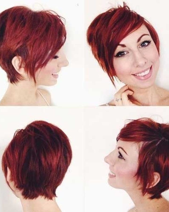 2024 Latest Long Red Pixie Haircuts