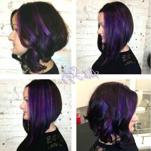 Medium Angled Purple Bob Hairstyles (Photo 3 of 20)