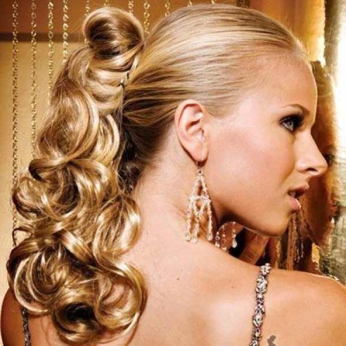 Chic Ponytail Updo For Long Curly Hair (Photo 12 of 15)