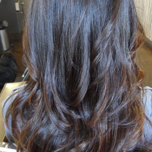 Long Layered Brunette Hairstyles With Curled Ends (Photo 2 of 20)
