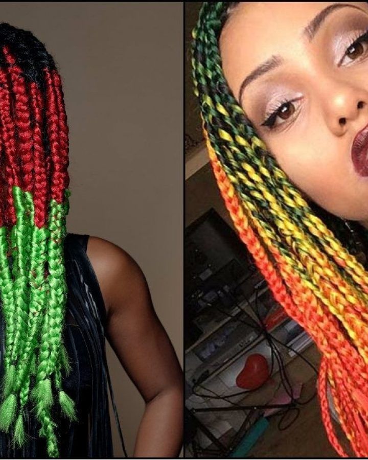15 Best Multicolored Jumbo Braid Hairstyles