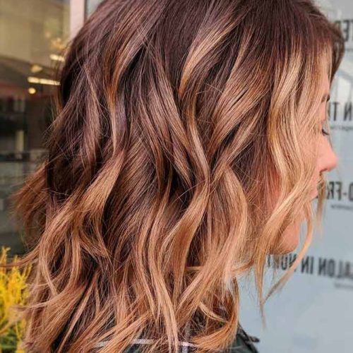 Middle-Length Hairstyles With Highlights And Bangs (Photo 13 of 20)