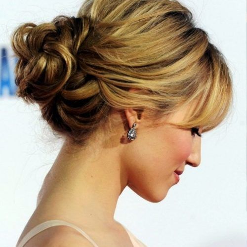 Curly Bun Updo Hairstyles (Photo 10 of 15)