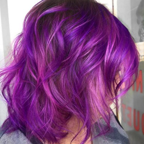 Purple Medium Hairstyles (Photo 7 of 20)