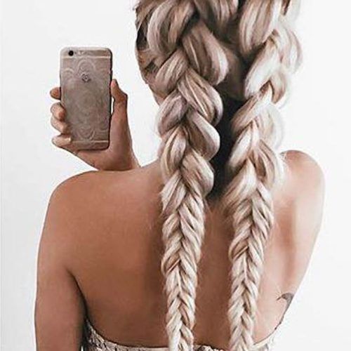 Blonde Asymmetrical Pigtails Braid Hairstyles (Photo 7 of 20)