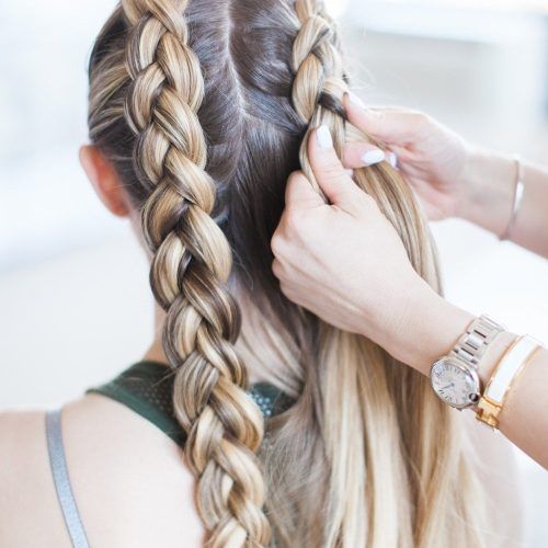 Double Loose French Braids (Photo 7 of 15)