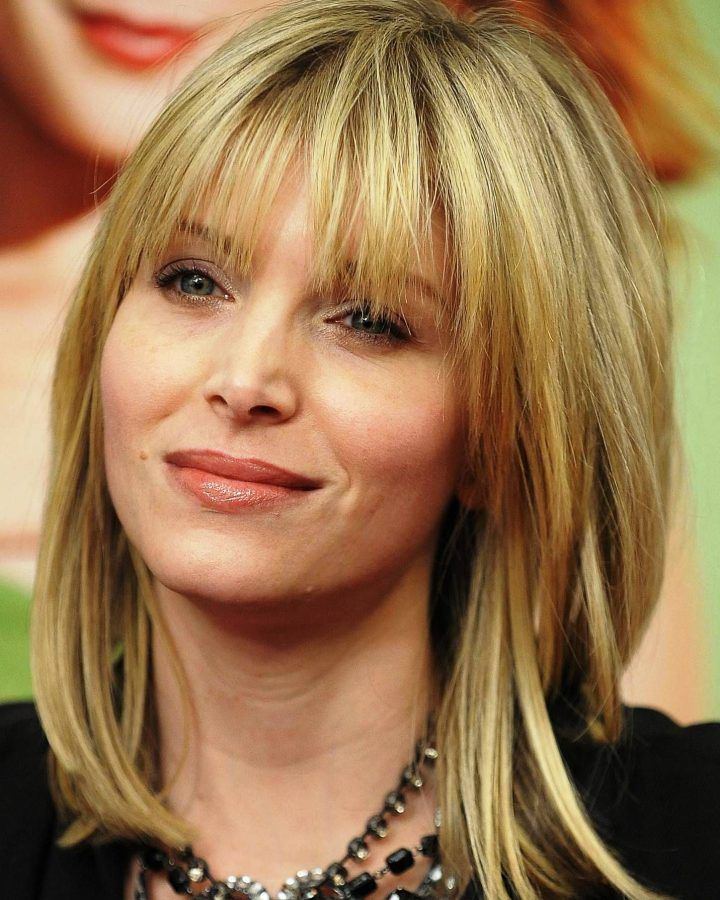 20 Ideas of Round Face Medium Hairstyles with Bangs