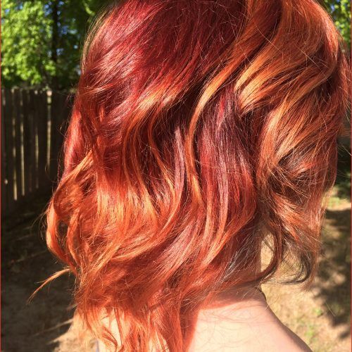 Medium Haircuts With Fiery Ombre Layers (Photo 11 of 20)