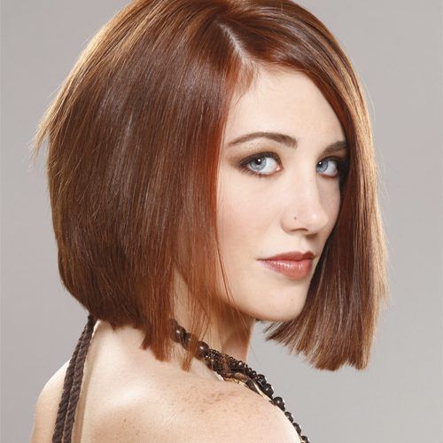 Straight Mid-Length Chestnut Hairstyles With Long Bangs (Photo 17 of 20)
