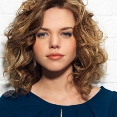 Curly Medium Hairstyles For Round Faces (Photo 3 of 20)