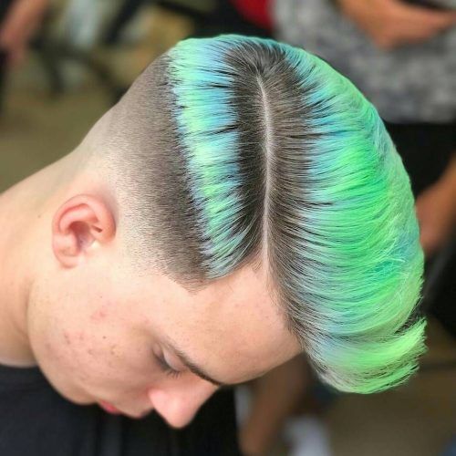 Turquoise Side-Parted Mohawk Hairstyles (Photo 9 of 20)