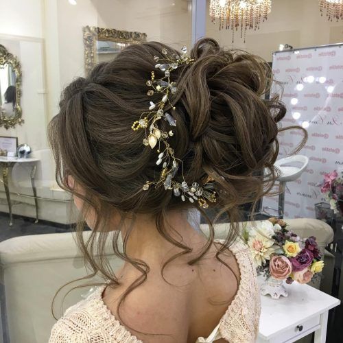 Messy Buns Updo Bridal Hairstyles (Photo 11 of 20)