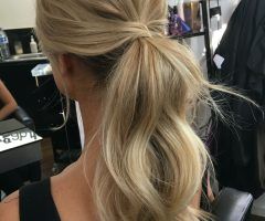 2024 Latest Lustrous Blonde Updo Ponytail Hairstyles