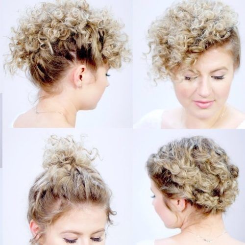 Braided Updo Hairstyle With Curls For Short Hair (Photo 13 of 15)
