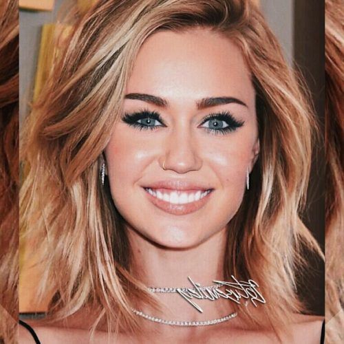 Miley Cyrus Medium Hairstyles (Photo 2 of 20)