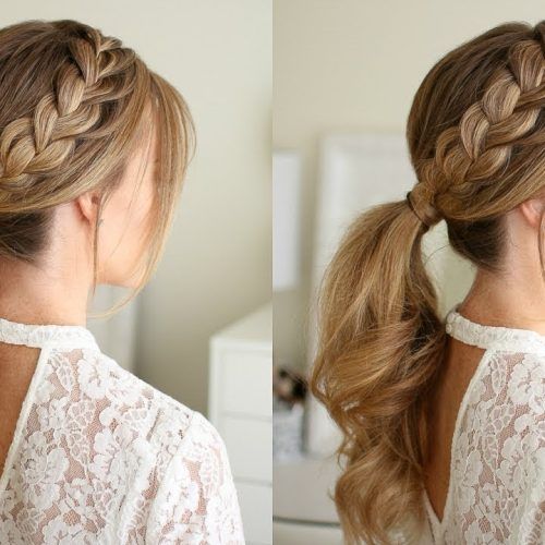 Messy Pony Hairstyles With Lace Braid (Photo 3 of 20)